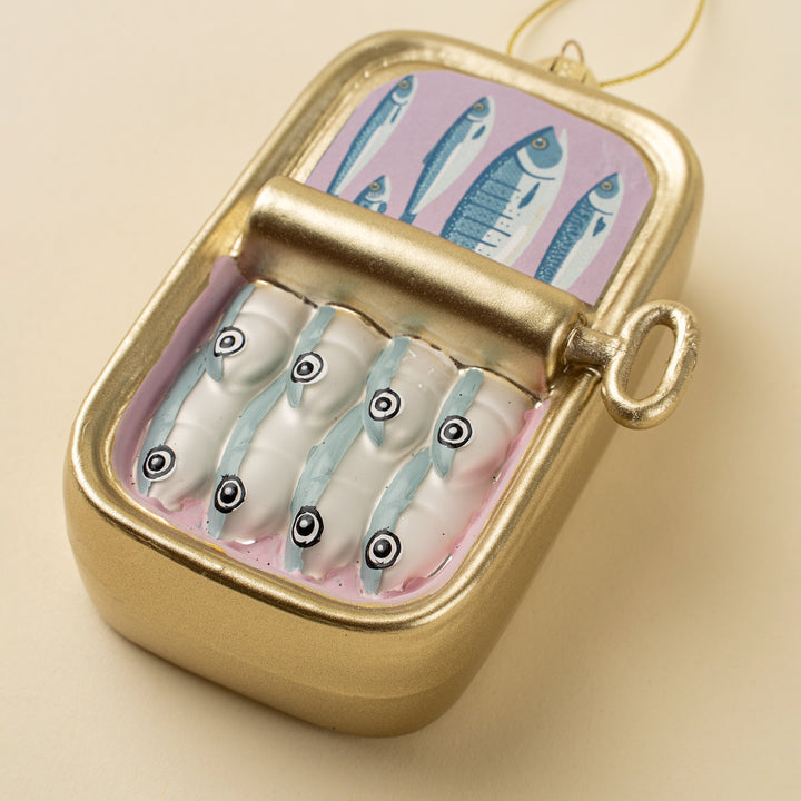 Sardine Tin Glass Ornament