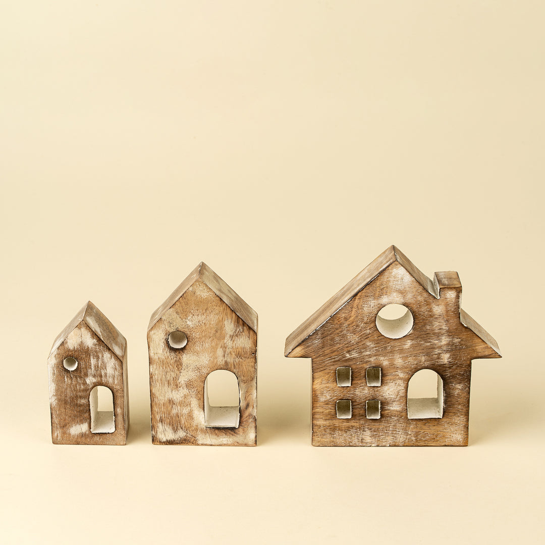 Woodland Village Carved Houses (SetOf3)