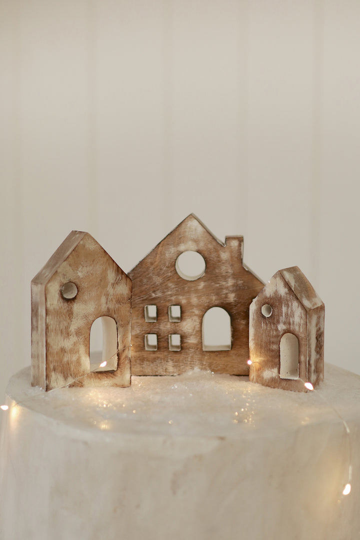 Woodland Village Carved Houses (SetOf3)