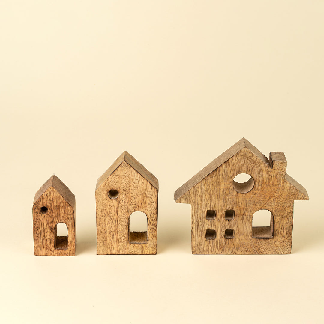Woodland Village Carved Houses (SetOf3)