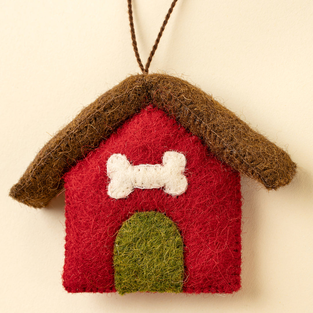 Felt Dog House Ornament