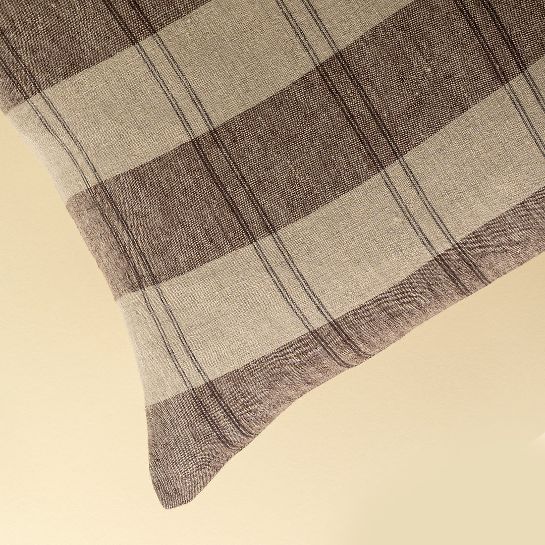 Fieldstone Plaid Linen Pillow Cover Only