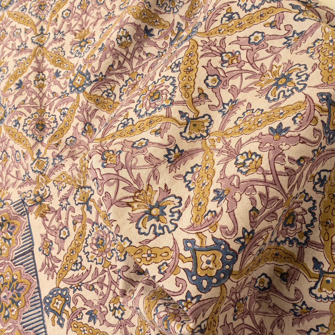 Luna Vine Block Print Tableclcloth