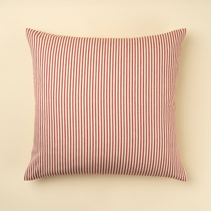 Red Ticking Pillow Cover Only