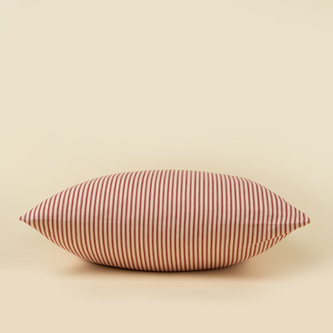 Red Ticking Pillow Cover Only