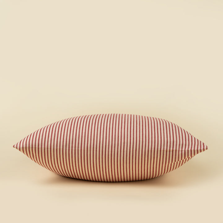 Red Ticking Pillow Cover Only