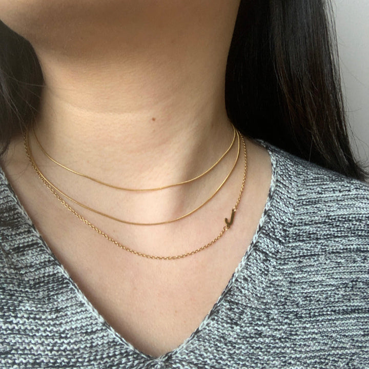 Sideway Initial Necklace