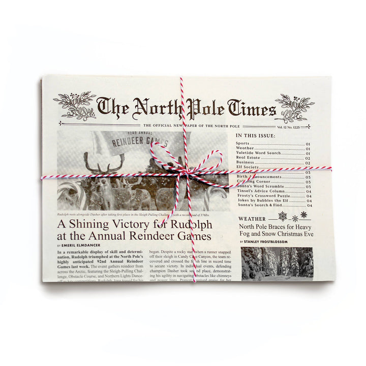 North Pole Times Newspaper Gift Wrap