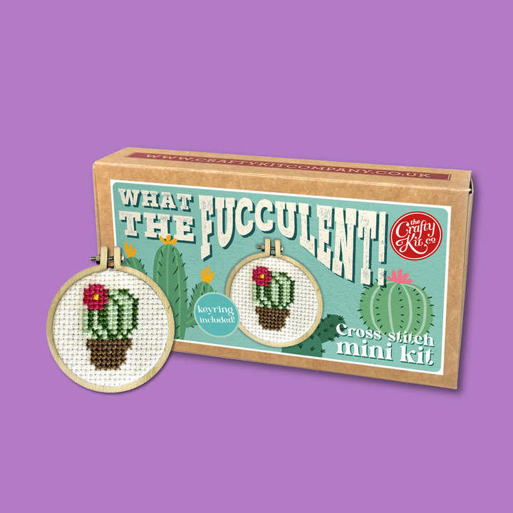 What the Fucculent! Mini Cross Stitch Kit