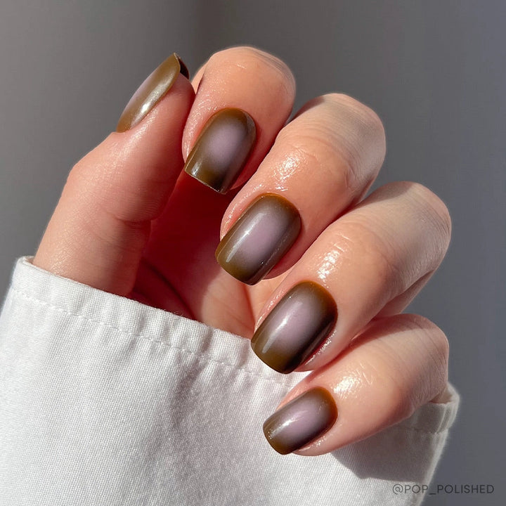 Eclipse Press-On Nails| Brown Aura Hue | Short Squoval Shape