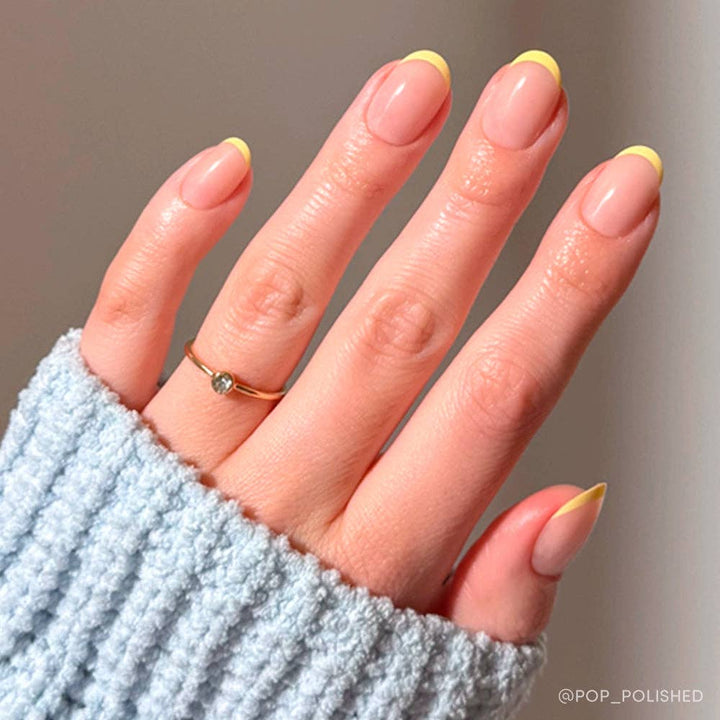 French Butter Press-On Nails | Short Round Spring Yellow