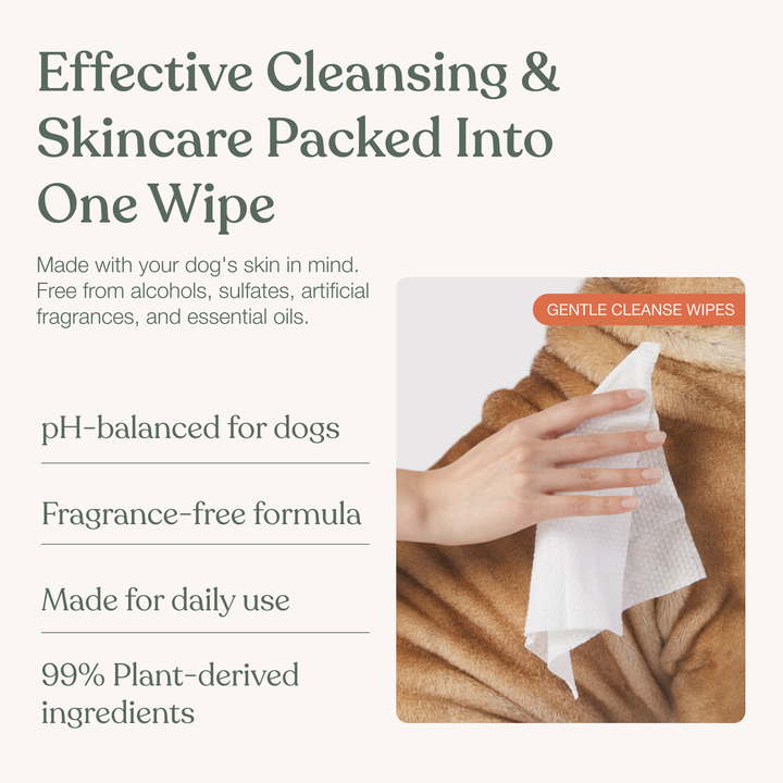 Gentle Cleanse Dog Wipes (Pack of 30)