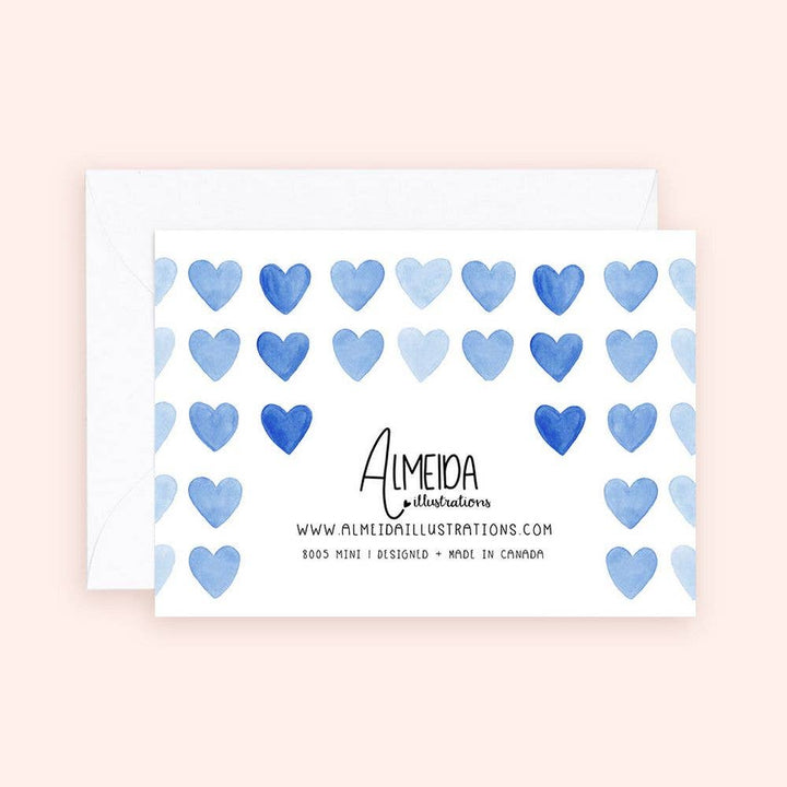 Blue Mini Hearts Mini Card