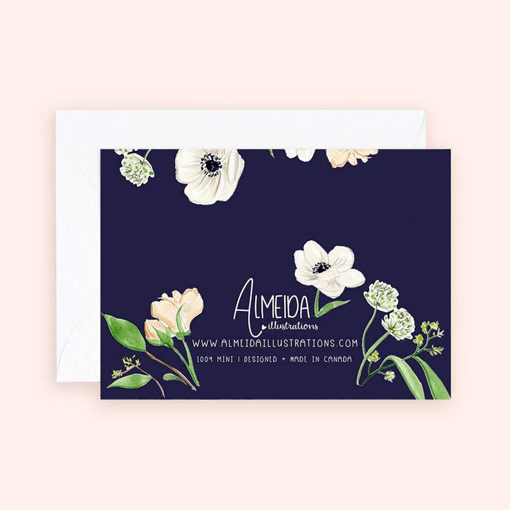 Panda Anemones Florals Mini Card