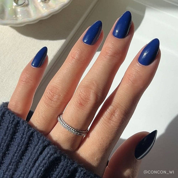 Midnight Blue Press-On Nails | Short Almond