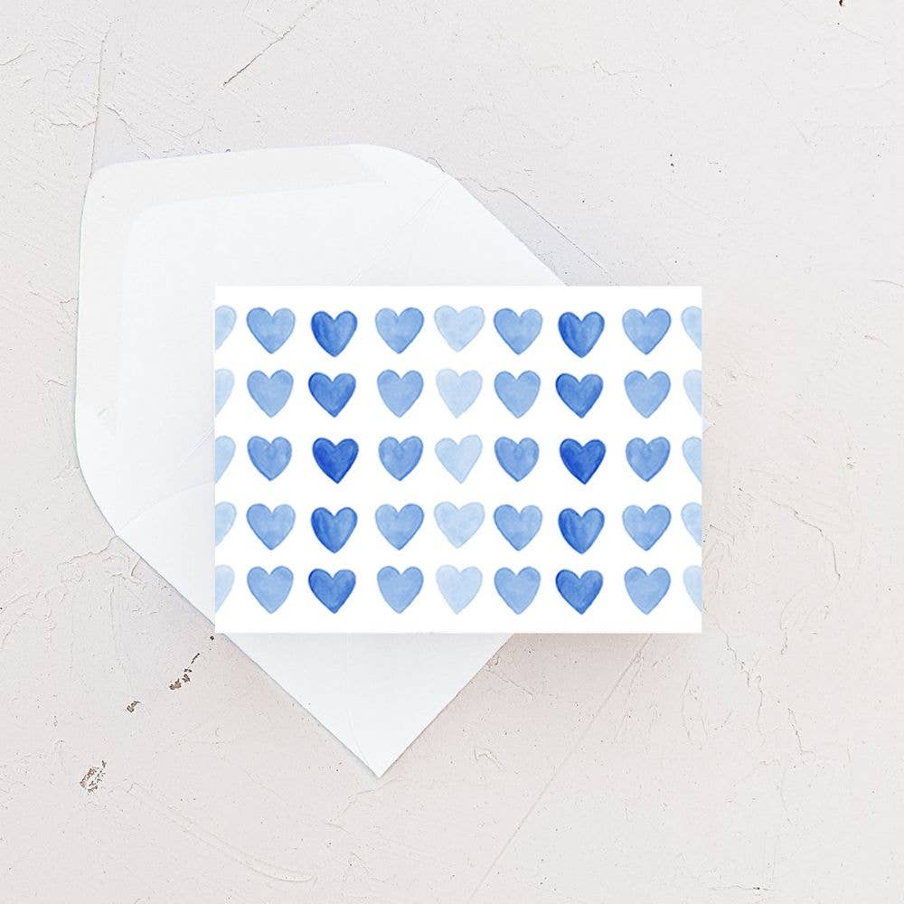 Blue Mini Hearts Mini Card