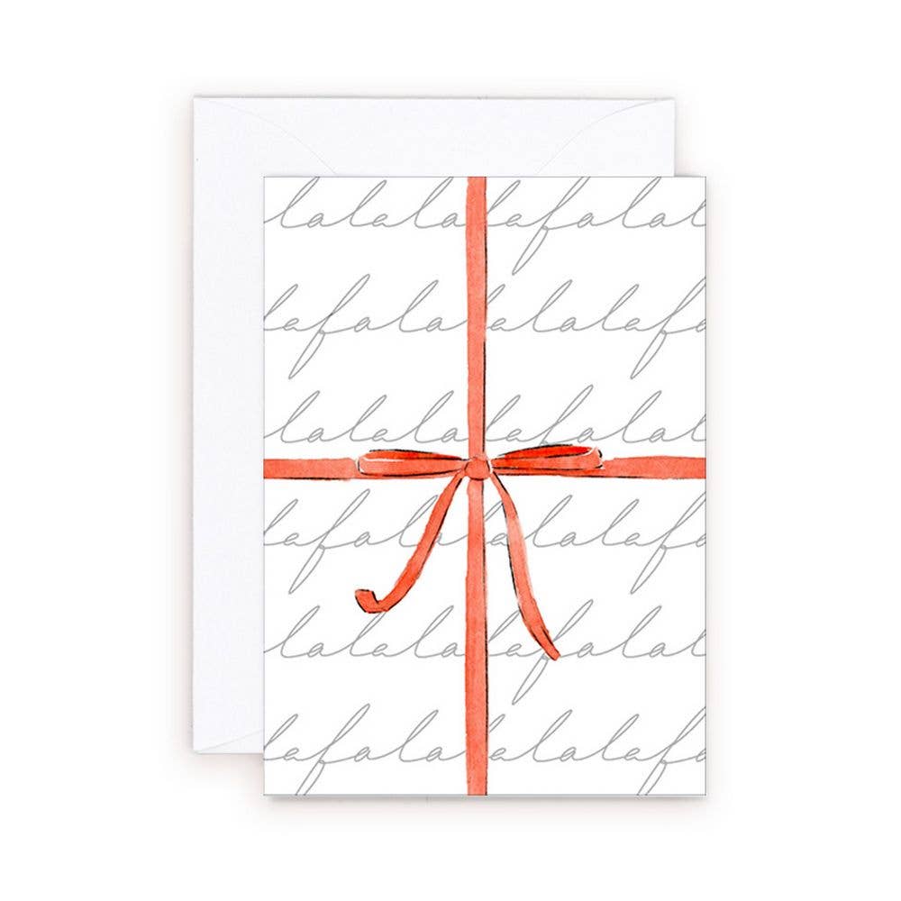 Red Bow Falala Christmas Mini Card