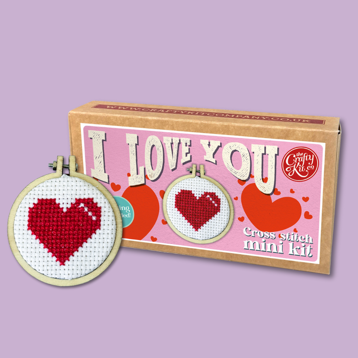 I Love You Mini Cross Stitch Kit