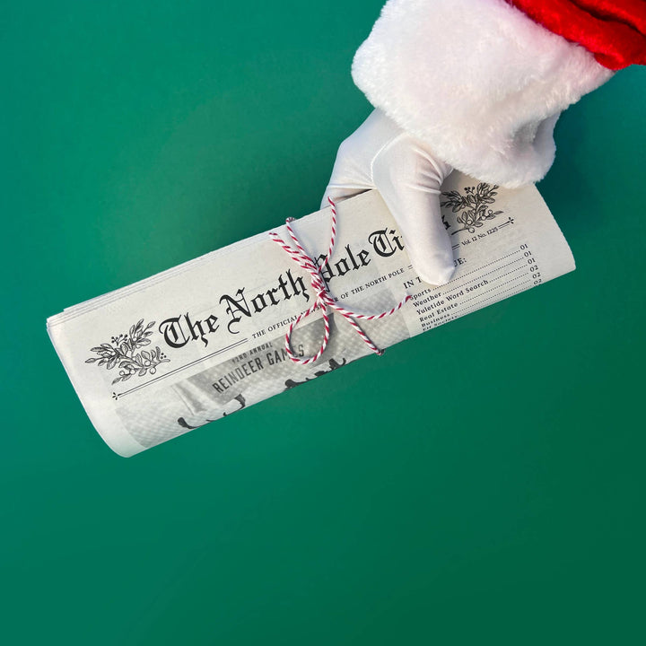 North Pole Times Newspaper Gift Wrap