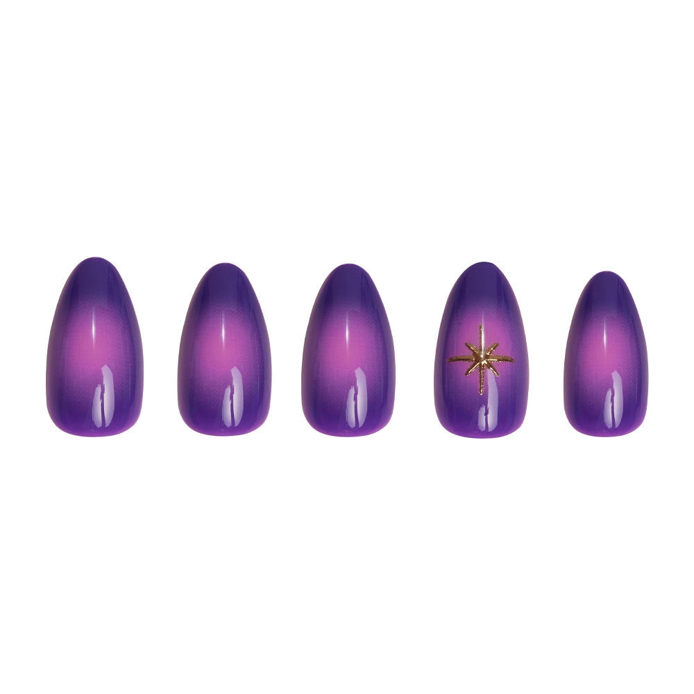 Tarot Press-On Nails | Purple Aura | Short Almond Length