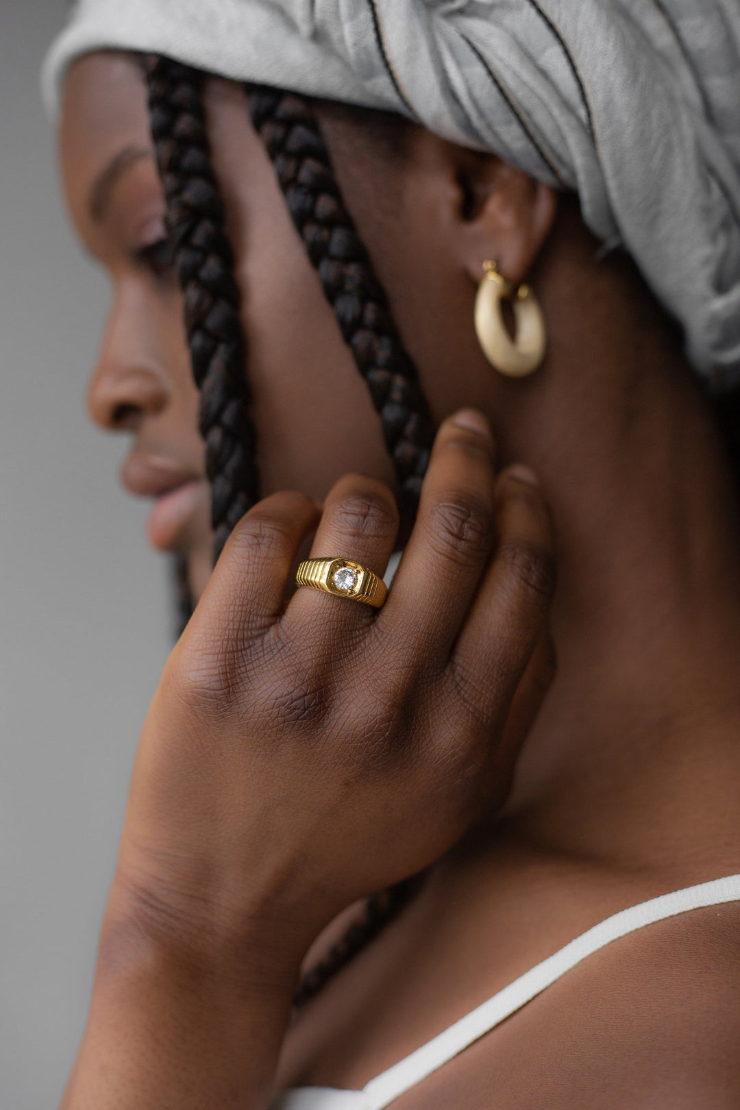 Simone Boyfriend Ring - Gold Plate