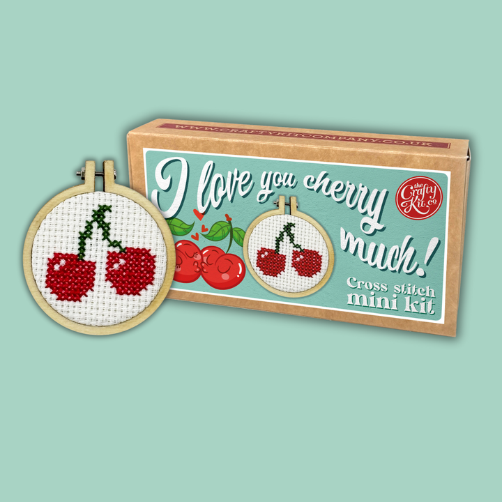 I Love You Cherry Much! Mini Cross Stitch Kit