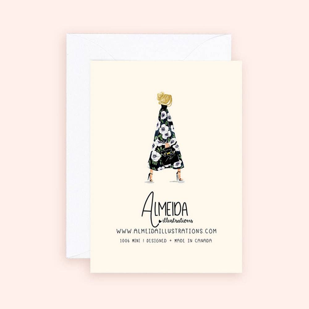 Floral Anemone Luxury Bag Girl Mini Card