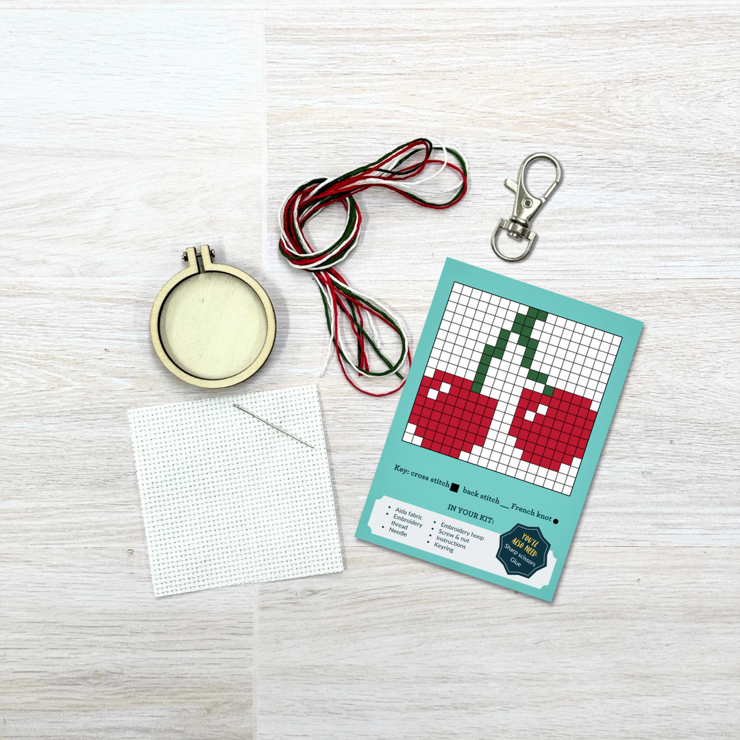 I Love You Cherry Much! Mini Cross Stitch Kit
