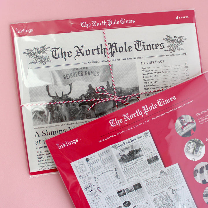 North Pole Times Newspaper Gift Wrap