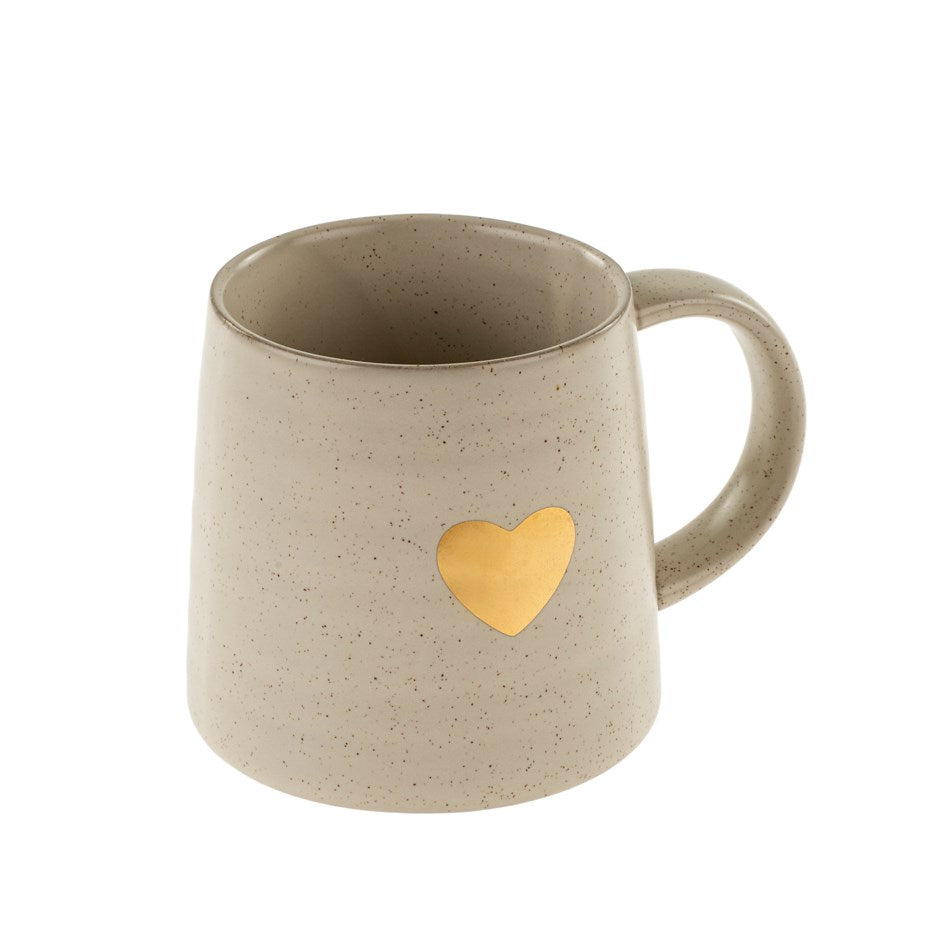 Large Gold Heart Mug