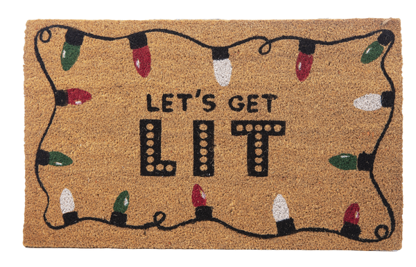 Lets Get Lit Christmas Doormat