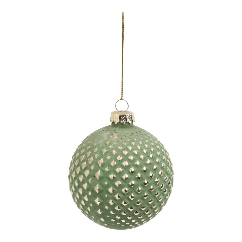 Green Gold Spotted Ornament