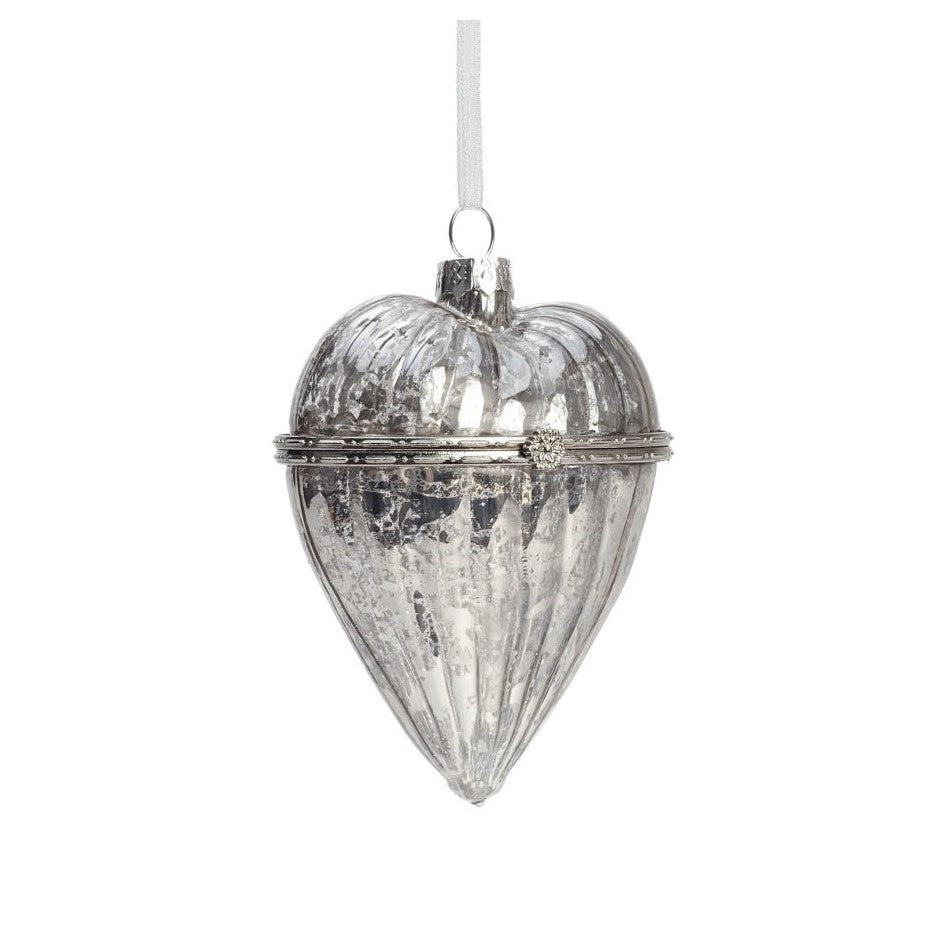 Silver Glass Locket Ornament
