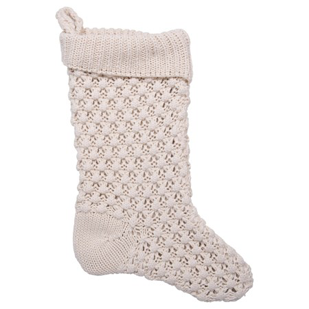 Cream Cotton Knit Stocking