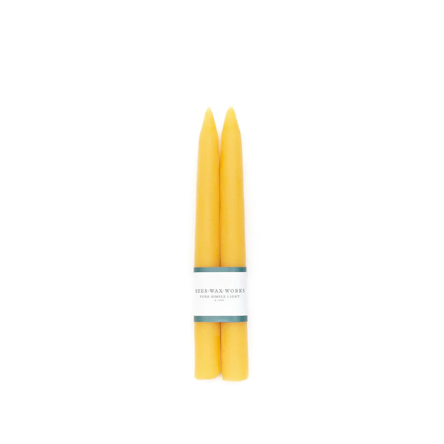 Hand Dipped Beeswax Taper Candle (Pair)