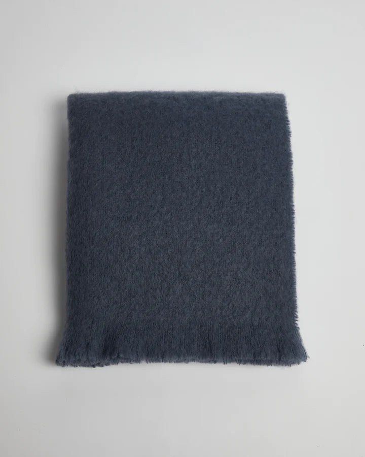 Hague Blue Mohair Throw