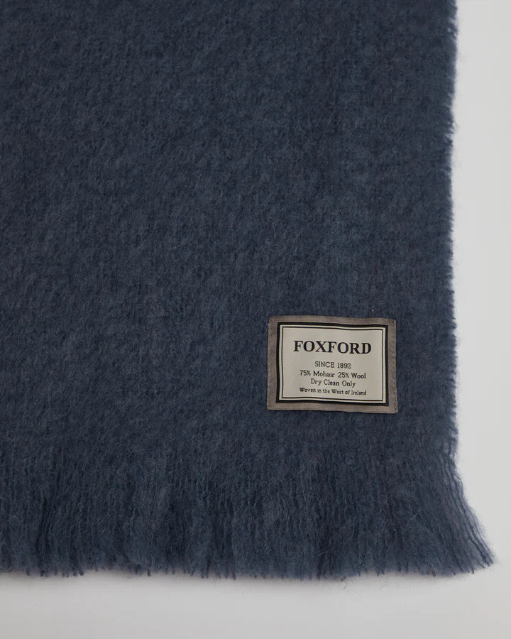 Hague Blue Mohair Throw