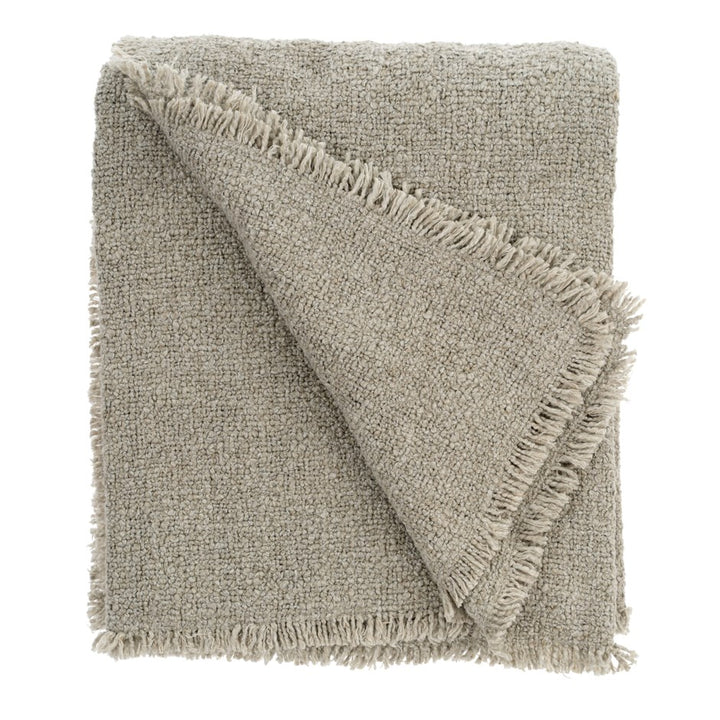 Fringed Boucle Throw Blanket