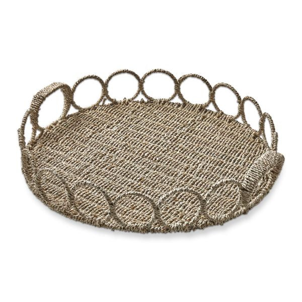 Natural Seagrass Link Round Tray