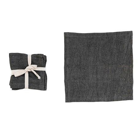 Stone Washed Linen Cocktail Napkin (SetOf4)