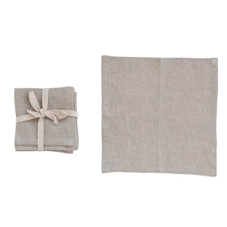 Stone Washed Linen Cocktail Napkin (SetOf4)