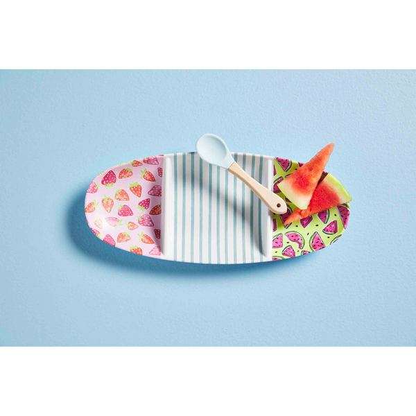 Melamine Fruit Divided Tray with Spoon