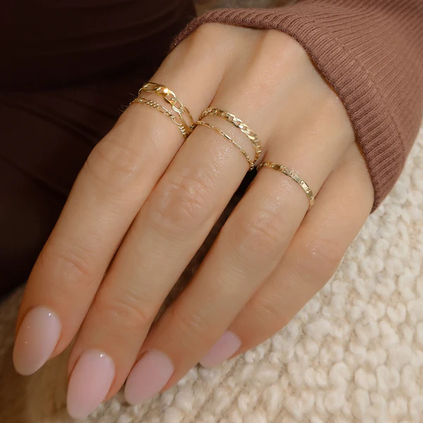 Golden Line Chain Ring