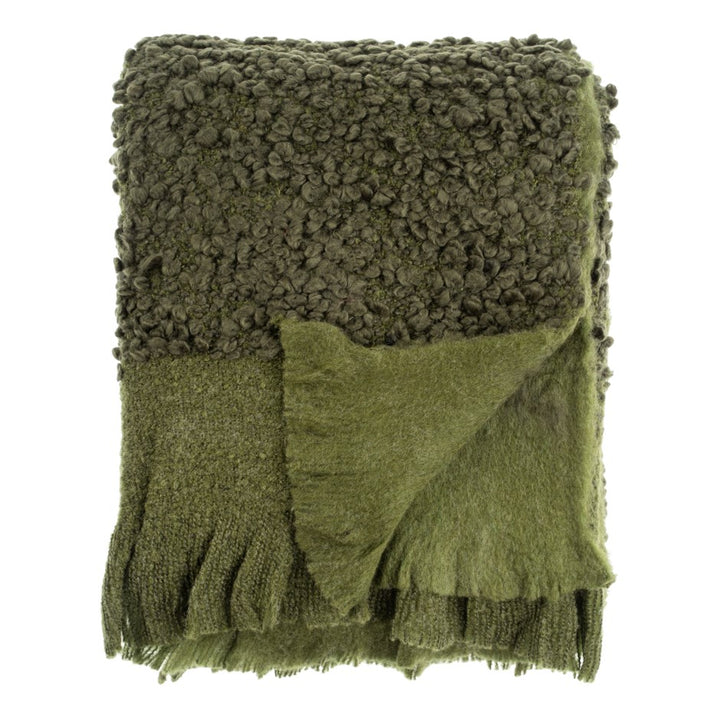 Vallnord Boucle Throw - Olive