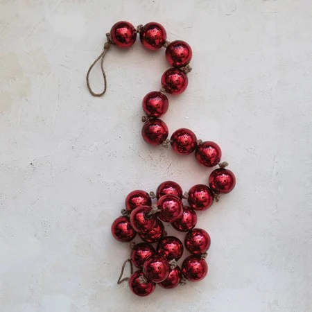 Recycled Glass Ball Ornament Garland