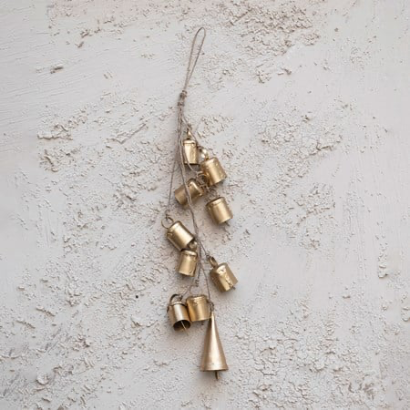 Handmade Hanging Metal Bells On Jute