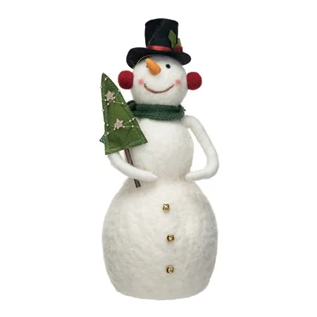 Wool Snowman with Christmas Tree