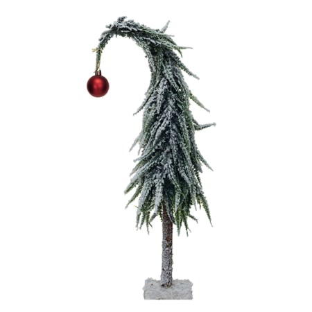 Faux Evergreen Tree with Red Ball Ornament