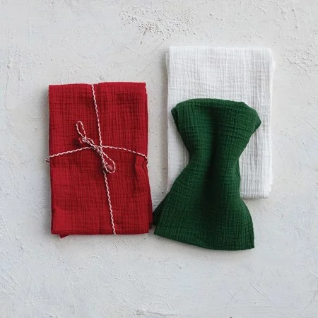 Woven Cotton Double Cloth Tea Towels (SetOf3)