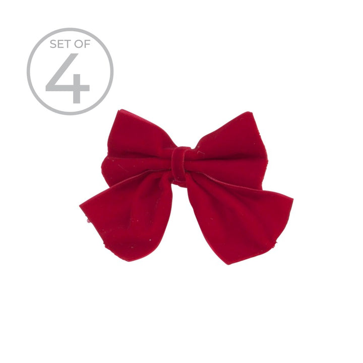 Red Velvet Bow Napkin Ring (SetOf4)